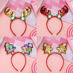 Christmas decoration headband girl Christmas sparkling antler hairband internet celebrity party anti-slip hair pressing hair accessories