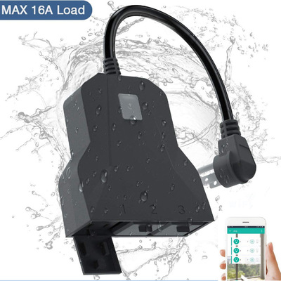 新款美规wifi智能插座 Alexa涂鸦智能户外防水定时开关插座