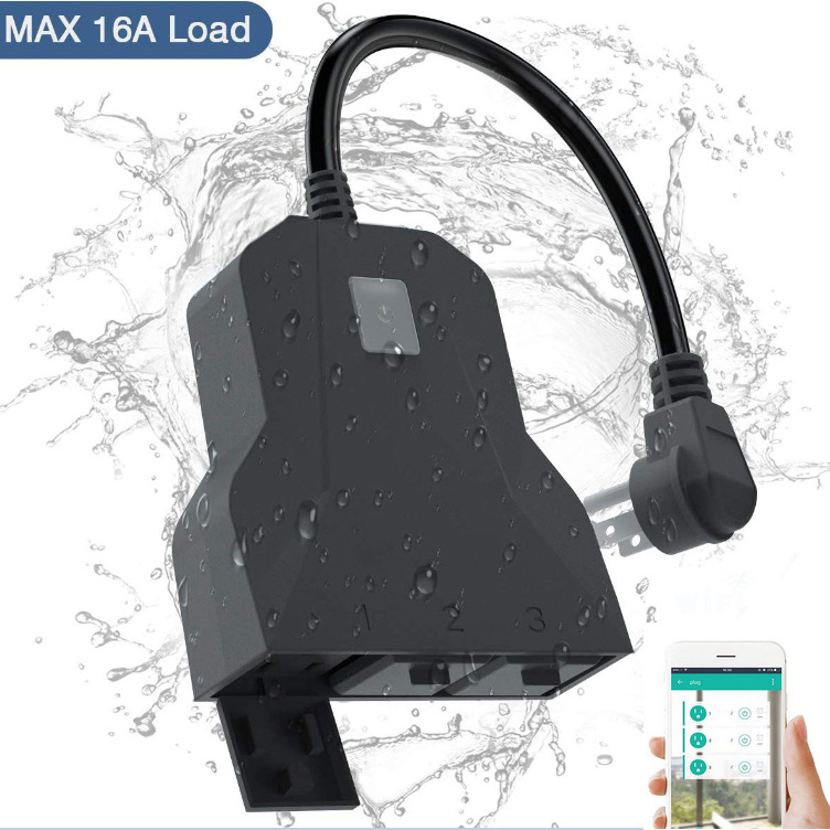 新款美规wifi智能插座 Alexa涂鸦智能户外防水定时开关插座