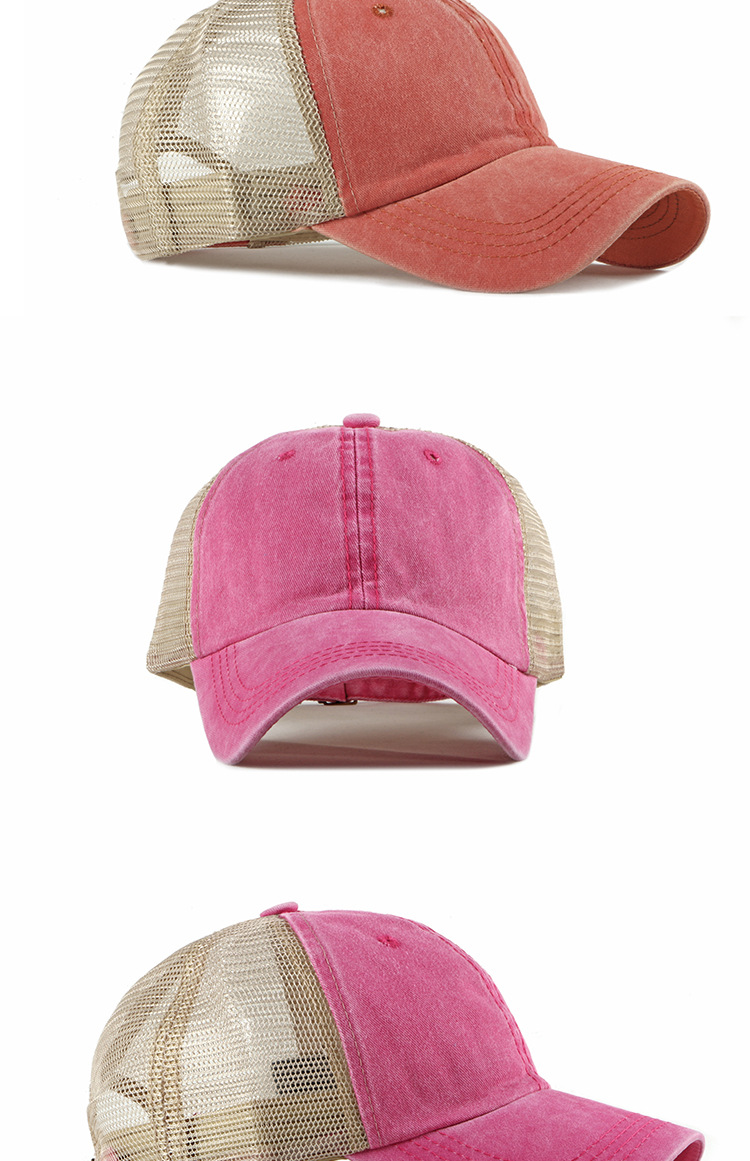 Unisex Gender Casual Style Crimping Rim Unisex Casual Color Block Crimping Baseball Cap