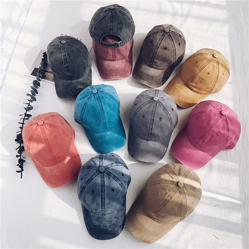 Hat Women's Peaked Cap Washed Baseball Cap Men 