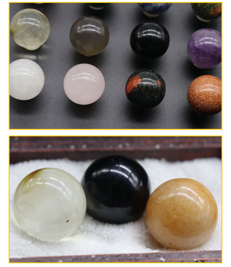 20mm Crystal Agate Semi-precious Stone Non-porous Round Ball display picture 10