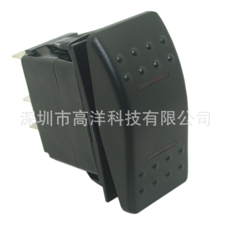 货车汽车房车改装12V24V红蓝绿橙白光船形翘板三档7脚自复位开关