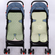 厂家直销婴儿推车亚麻草凉席 绿色两款图案选择