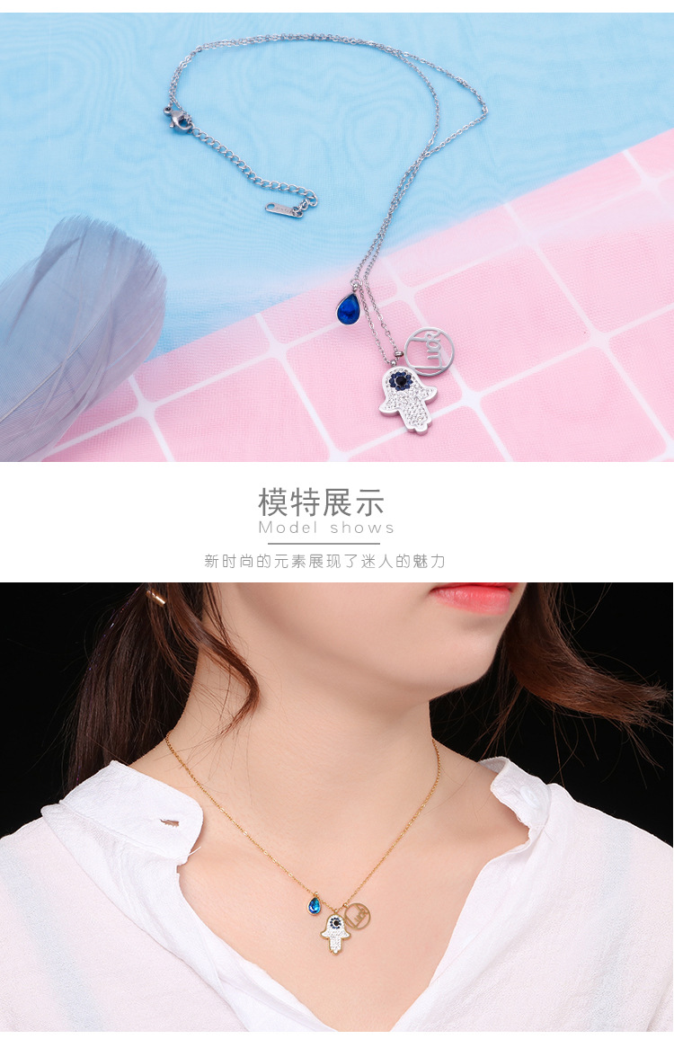 Titanium Steel 18K Gold Plated Korean Style Plating Cartoon Character Necklace display picture 8