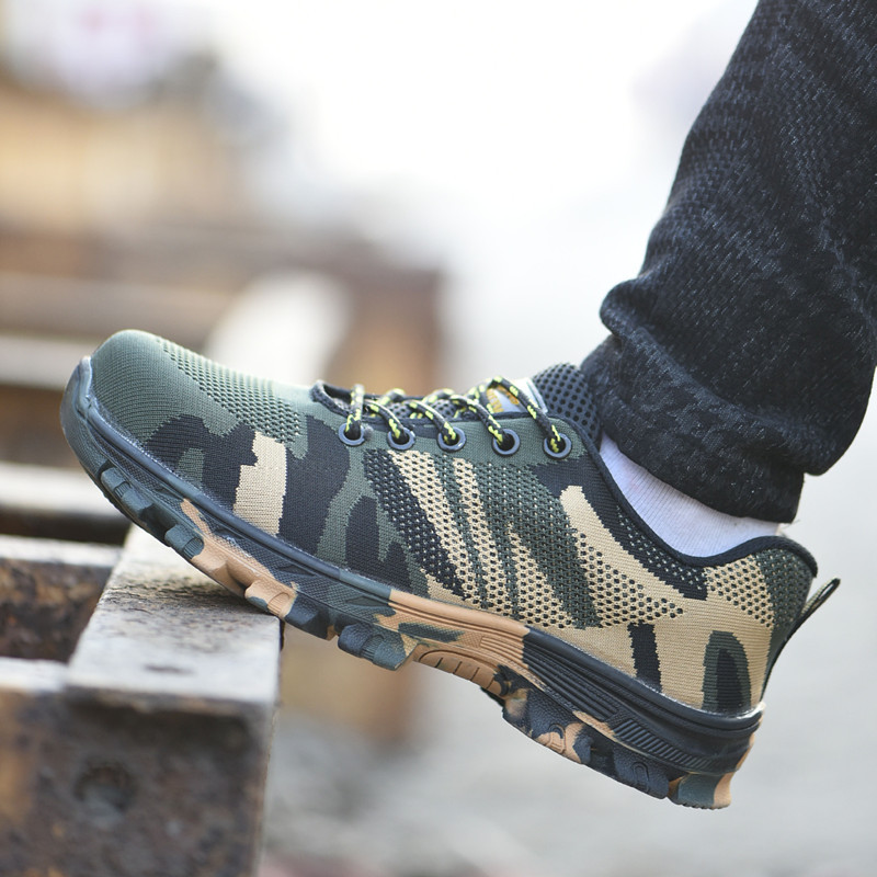 劳保鞋男防砸防刺穿防滑透气耐磨舒适飞织钢包头工作鞋安全防护鞋