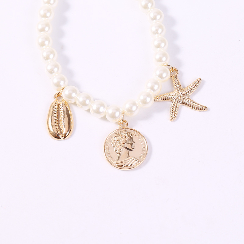 Fashion Coin Starfish Shell Pearl Bracelet display picture 4