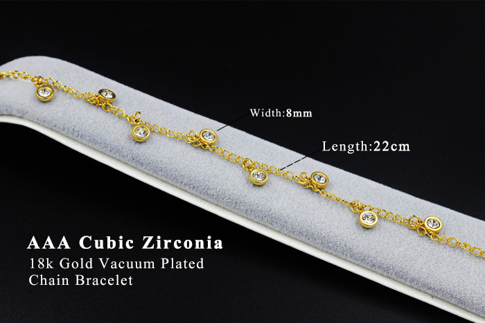 Fashion Geometric Stainless Steel Inlay Zircon Womenu0027S Anklet 1 Piece
