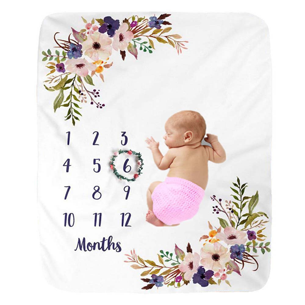 Flannel Milestone blanket originality baby Month photograph background prop Amazon
