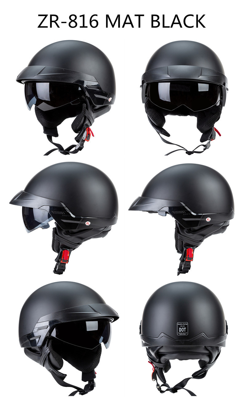 機車頭盔安全帽2022哈雷巡航頭盔NEW ARRIVAL美式巡航頭盔DOT認證ZR-816四季通用-XLZ65404