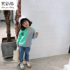 wholesale 2020 Spring Children's clothing Mosaic children Sweater Western style Versatile men and women letter Pullover One piece On behalf of