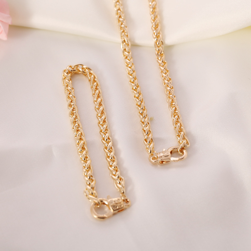 Fashion geometric thick chain tassel necklace