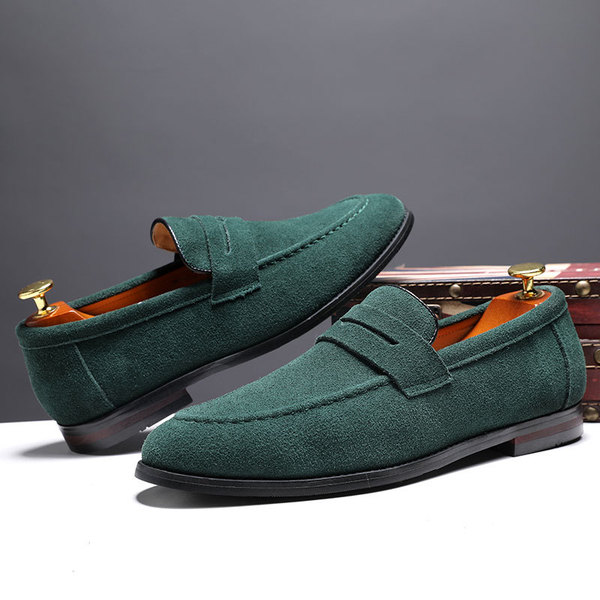 Seasonal new Korean version trendy lazy shoes, matte leather men's casual leather shoes