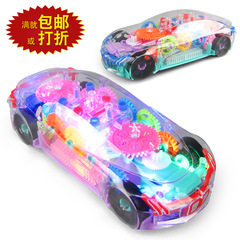 Transparent Gear Concept Electric Swivel Car Simulation Model with Lights and Music, a Child's Educational Toy Car