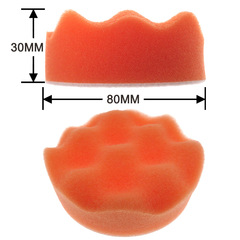 Automotive Import and Export Supply 80mm Orange Wave Car Polishing Sponge Car Beauty Cleaning Wax Washing Sponge