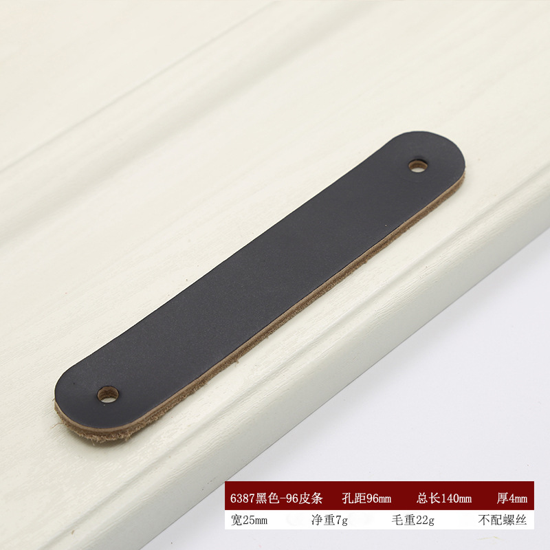 Muebles gabinete puerta pilotos europeo moderno armario cajón puerta manija 128mm negro y blanco manija de cuero