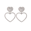 Fashionable metal earrings heart shaped, European style, simple and elegant design