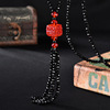 Crystal, long universal sweater, fashionable high-end accessory, necklace, simple and elegant design, internet celebrity