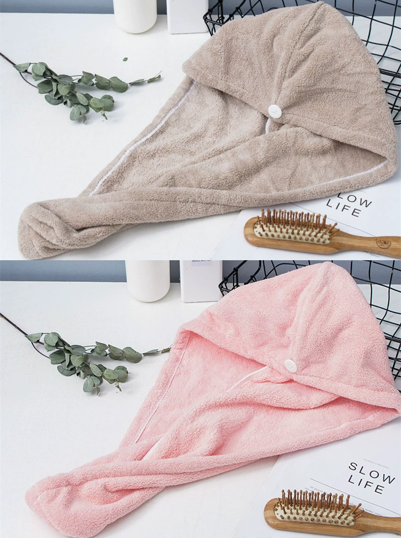  Hair towel, coral multicoloured soft harmless shower cap, 2 pieces, simple and elegant design, water absorbent, no hair damage