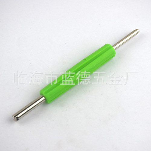 Double-headed valve core screwdriver, valve core and valve screwing tool, screwdriver, air conditioning valve core removal tool