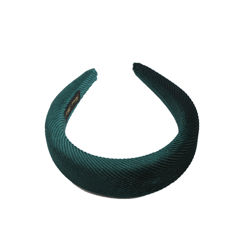 Solid Color Twill Corduroy Sponge Hair Hoop Fashionable Lady display picture 3