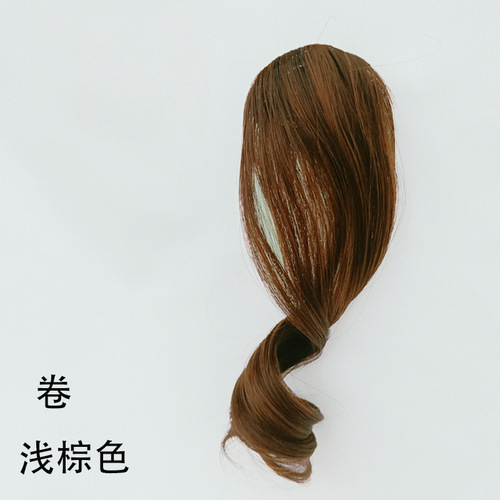 Curly hair piece, synthetic hair extension, fake bangs, side-parted bangs, face-slimming, Korean style, curly bangs, head veil, middle-parted bangs