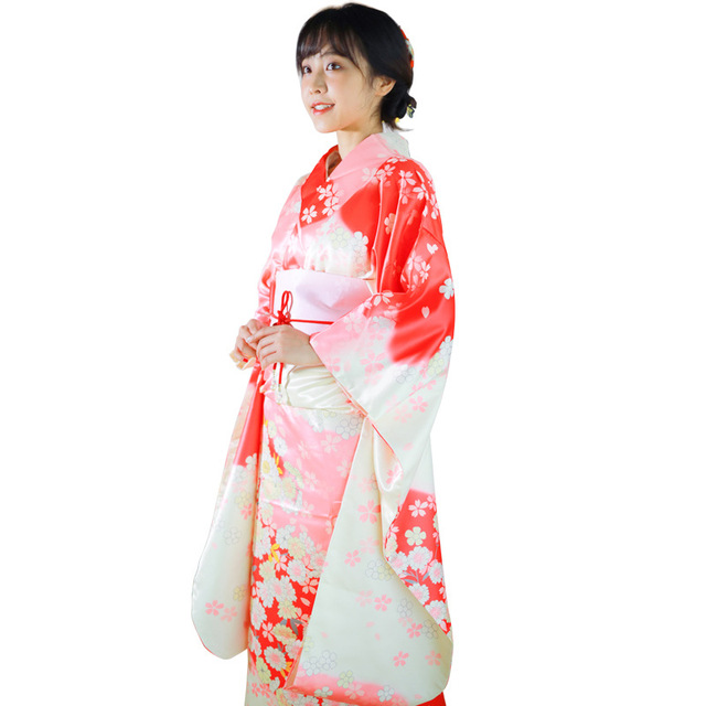 Japanese kimono vibration sleeve kimono formal traditional version needs to be folded to wear the locating print to resi