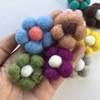 Brand plush wool felt flower-shaped, cute earrings, hair accessory, phone case, flowered