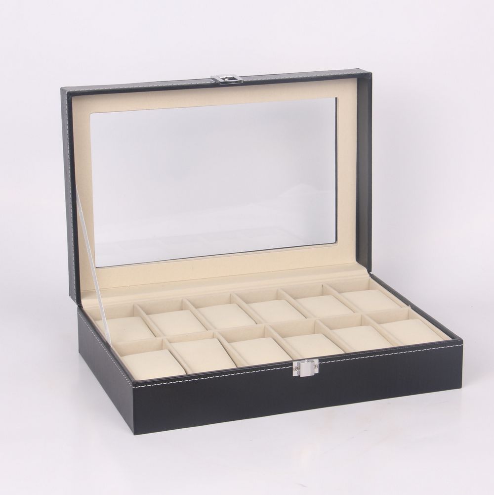 厂家现货12位皮制手表包装盒手串佛珠手链展示收纳盒批发零售