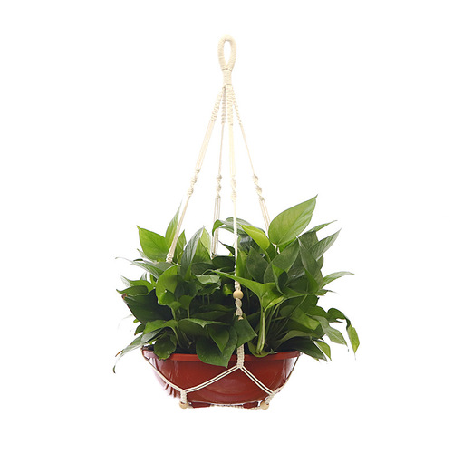Cross-border flower pot net bag, creative gardening green plant flower pot hanging basket, handmade hemp rope hanging flower pot hanger 37-72