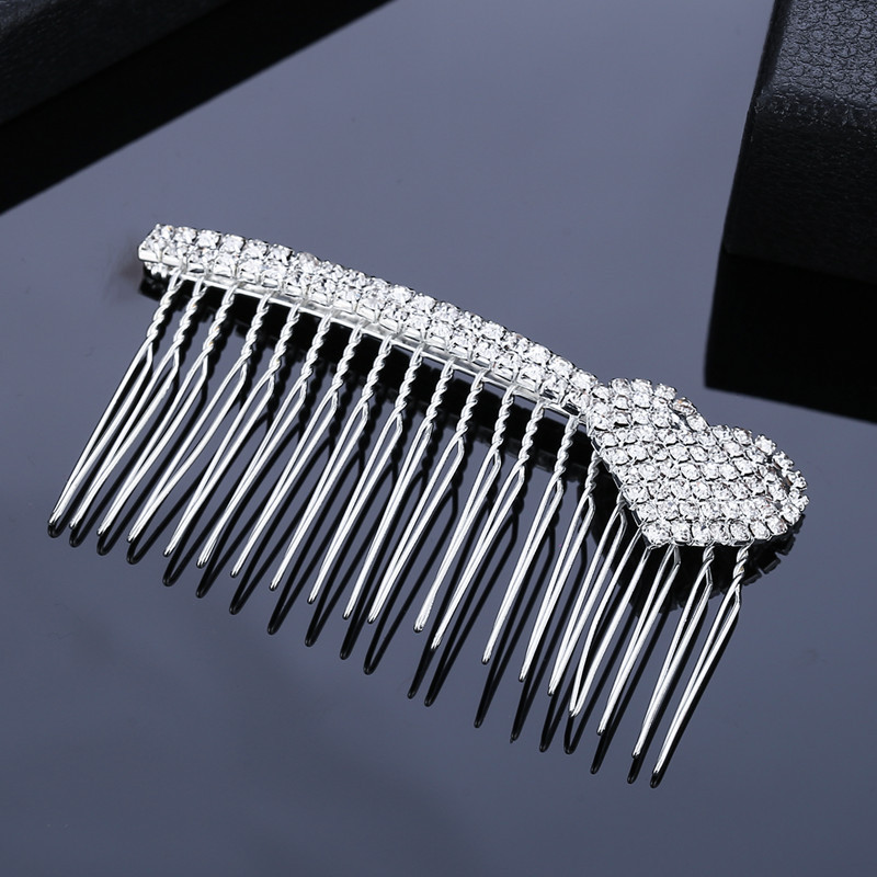 Waterproof Drill Heart Headband Wholesale Hair Accessories Peach Heart Bangs Hair Comb Accessory Bridal Wedding Celebration Accessory