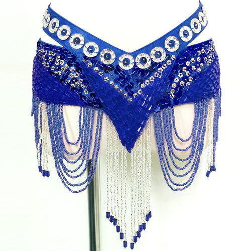 New belly dance waist chain performance belt practice clothing girdle Indian dance extended and widened hip scarf