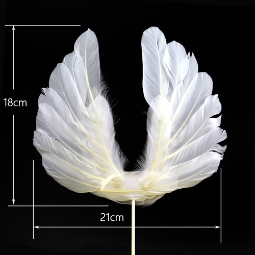 Wholesale Feather Wings Flags Food Grade Paper Sticks Birthday Party Cake Baking Decoration Angel Wings Flags