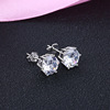 Zirconium, earrings, fashionable accessory, crystal earings, jewelry, silver 925 sample, European style, wholesale