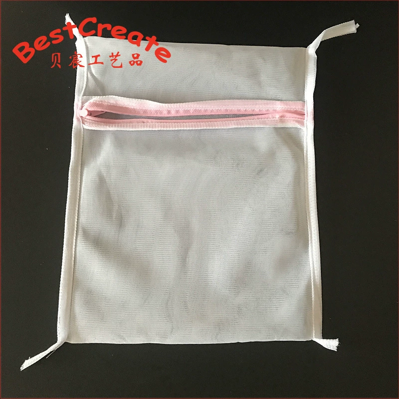 Mesh bag for laundry with zipper, wholesale