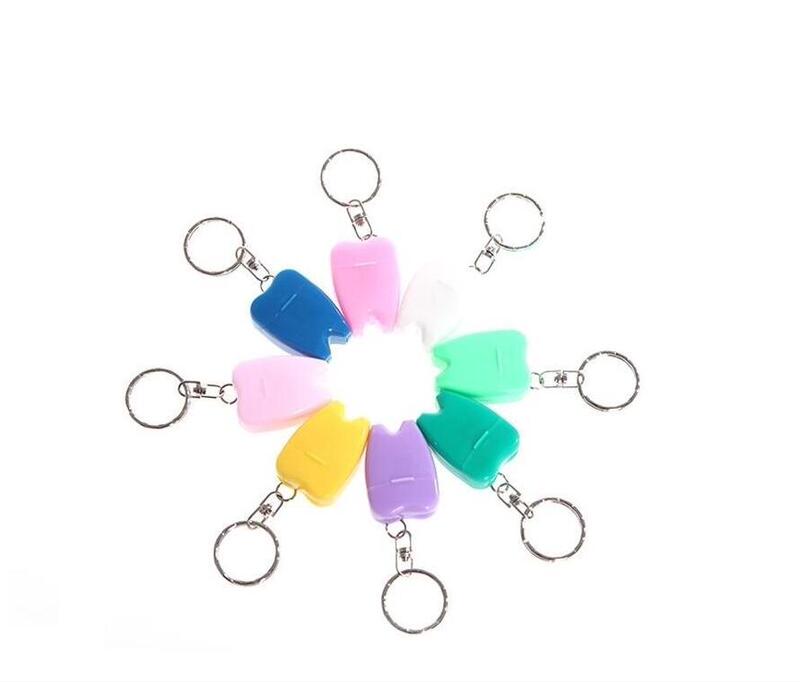 15m keychain blister card promotion floss clinic Floss Oral cleaning polyester mint Floss 15m cheap floss