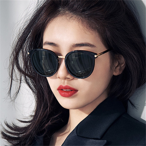 2023时尚韩版街拍太阳镜批发女士大框墨镜个性圆框太阳眼镜