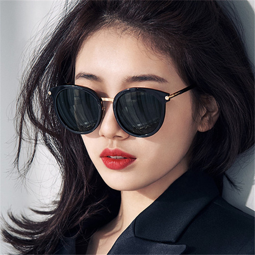 Wholesale  Fashion Korean Street Style Large Frame Sunglasses for Women, Personalized Round Frame Sunglasses