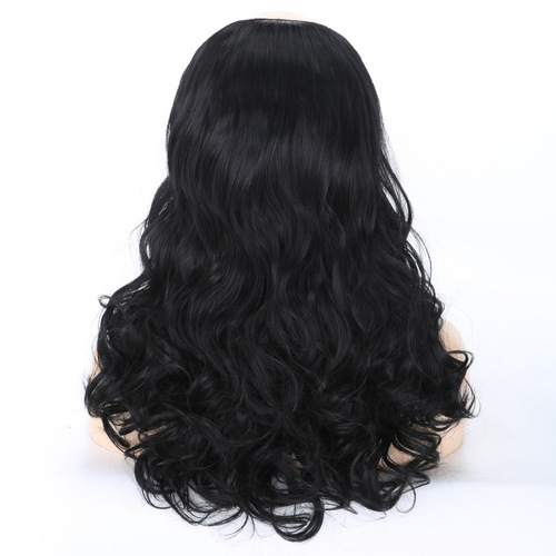 4-clip long curly wig hair extension piece for European and American women, large wave invisible hairpiece, one-piece wig extension piece