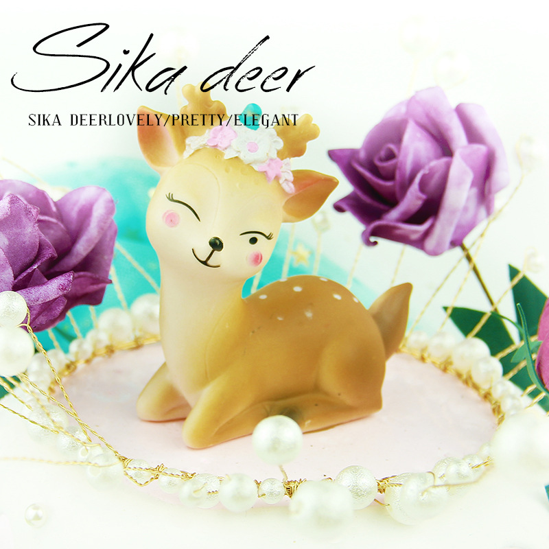 梅花鹿蛋糕装饰摆件可爱小鹿烘焙甜品台装扮布置宝宝生日蛋糕布置