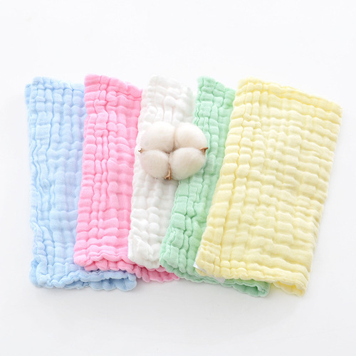 Six-layer gauze seersucker square towel baby small towel baby saliva towel baby supplies supermarket supply wholesale