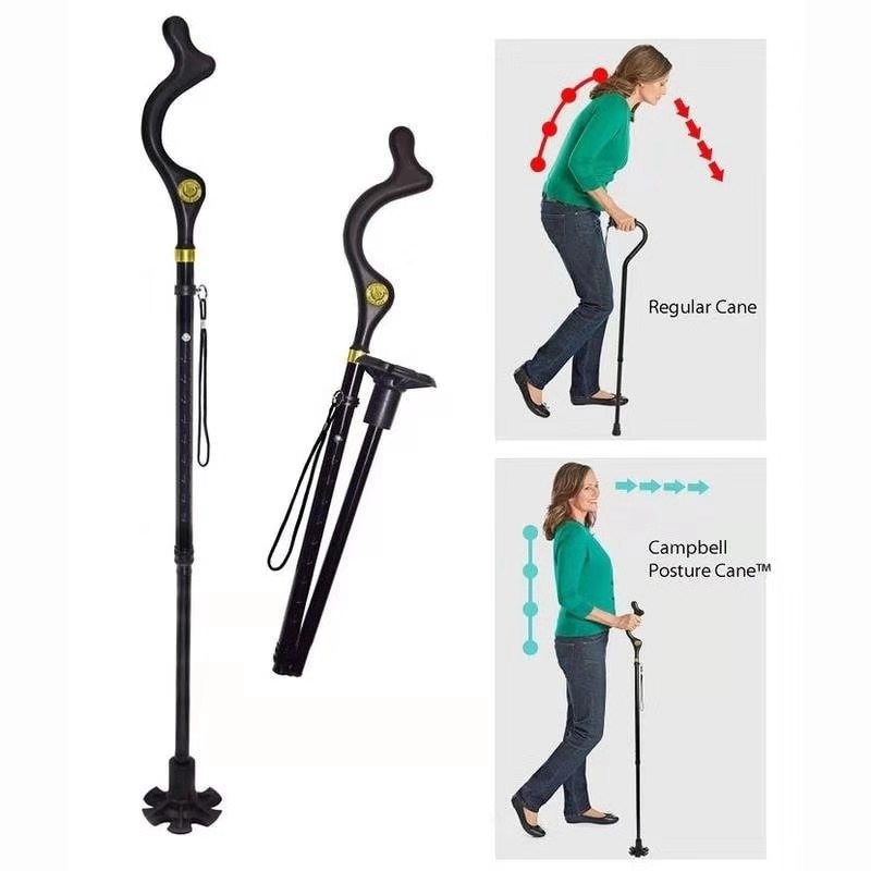 Campbell Posture Cane TV老人兔头拐杖登山旅行调节折叠姿势手杖-阿里巴巴
