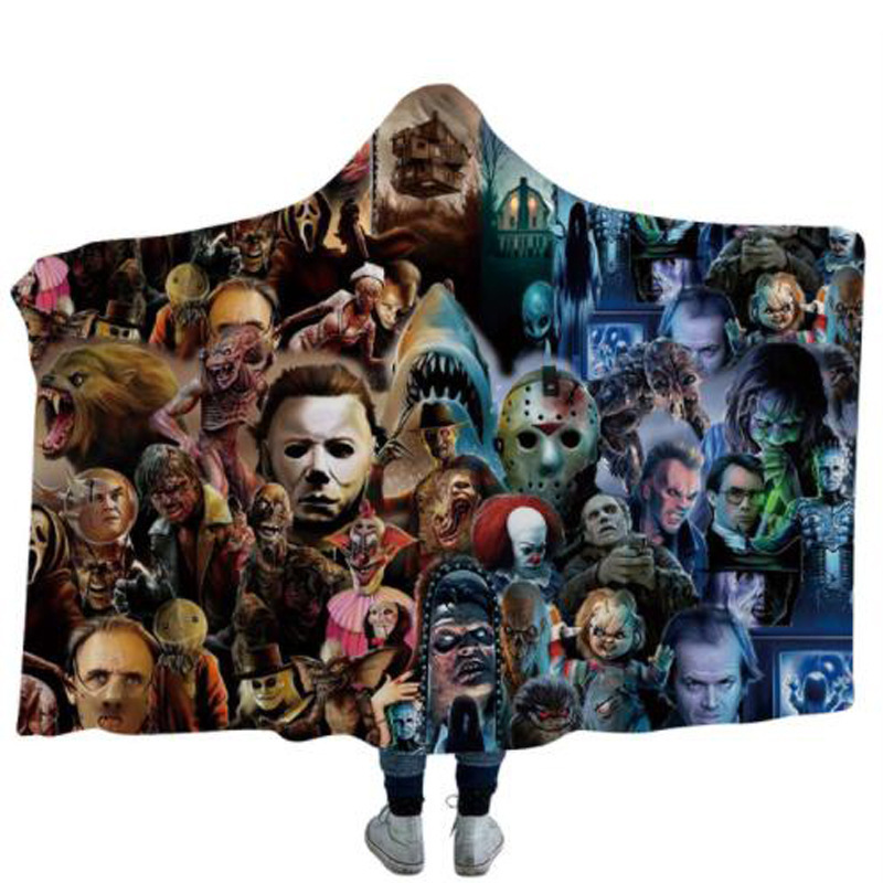 Explosive money Hooded Blanket cloak Magic Hat blanket Children blanket Nap blanket Wearing blanket terror film series