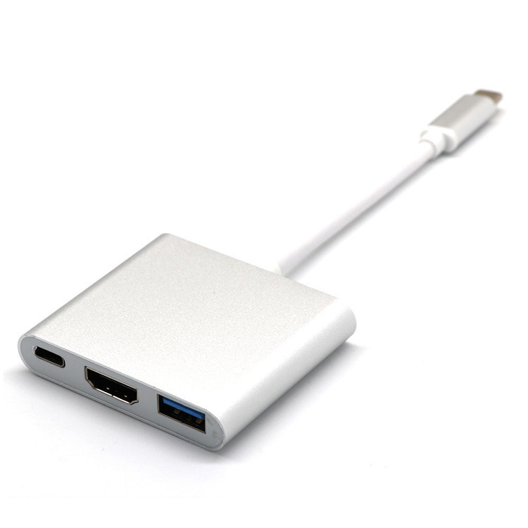 Three-in-one USB3.1 Type C to HDMI + 3.0usb interface with charging adapter cable video converter 4K Three-in-one USB3.1 Type C to HDMI + 3.0usb interface with charging adapter cable video converter 4K