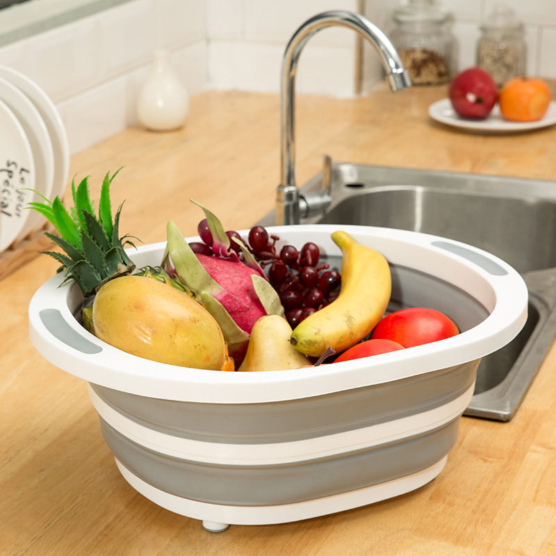 Folding cutting board travel Portable basin folding vegetable basin…