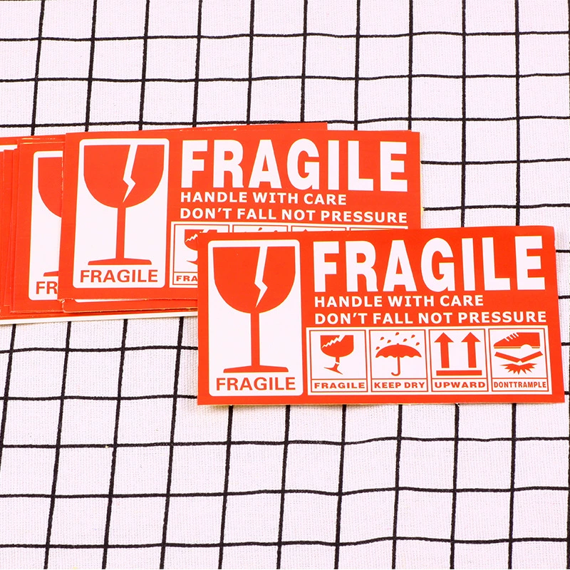 Оптовая покупка Spot Fragile Предупреждение Fragile без клея-лейкого наклейки