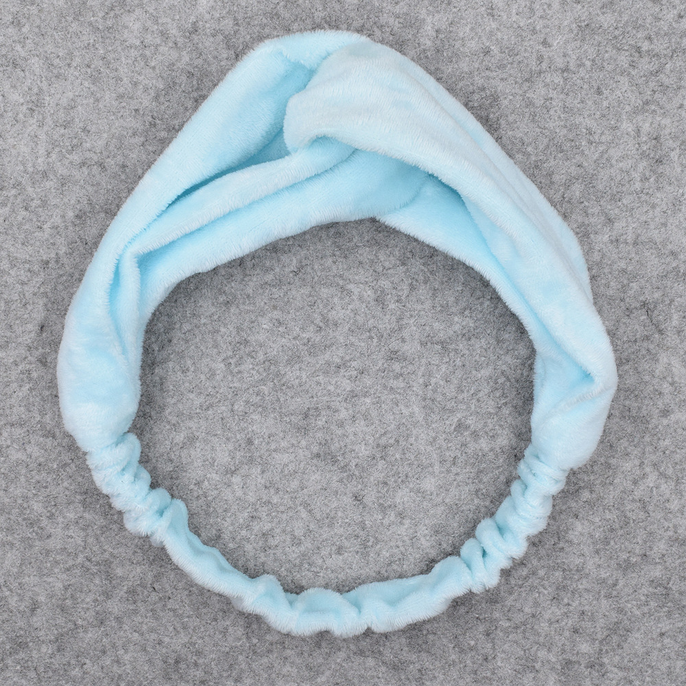 New Fabric Pure Color Wash Headband Hairband Korean Ladies Knotted Cross Hair Band display picture 4