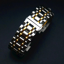 代用表帶男士鋼帶配件索伊米亞不銹鋼金屬手表鏈實心精鋼20mm嘉蘭