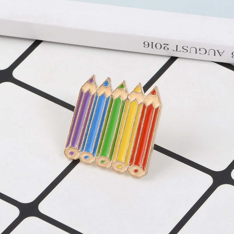 Daily Occasion Fashion Pin Pencil Alloy Plating Unisex Brooches