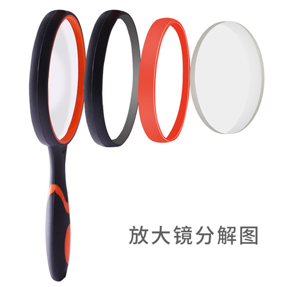 Rubber two-color multicoloured glass magnifying glass